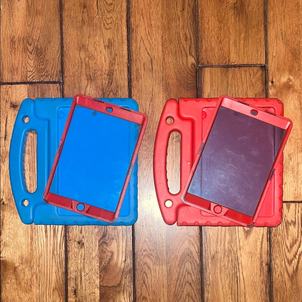 Apple Red and Blue Tablet Cases